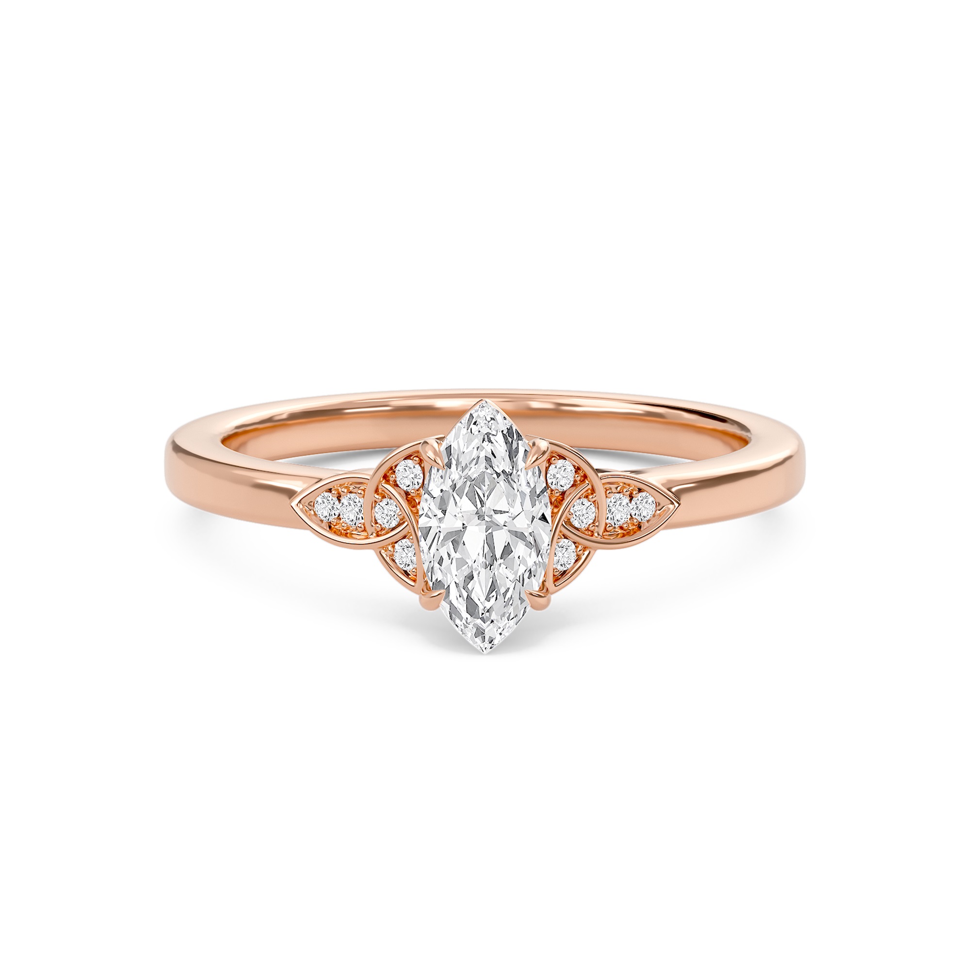 Epitome Luxe Labs Marquise Dazzling Cluster Engagement Ring in 14kt Rose Gold