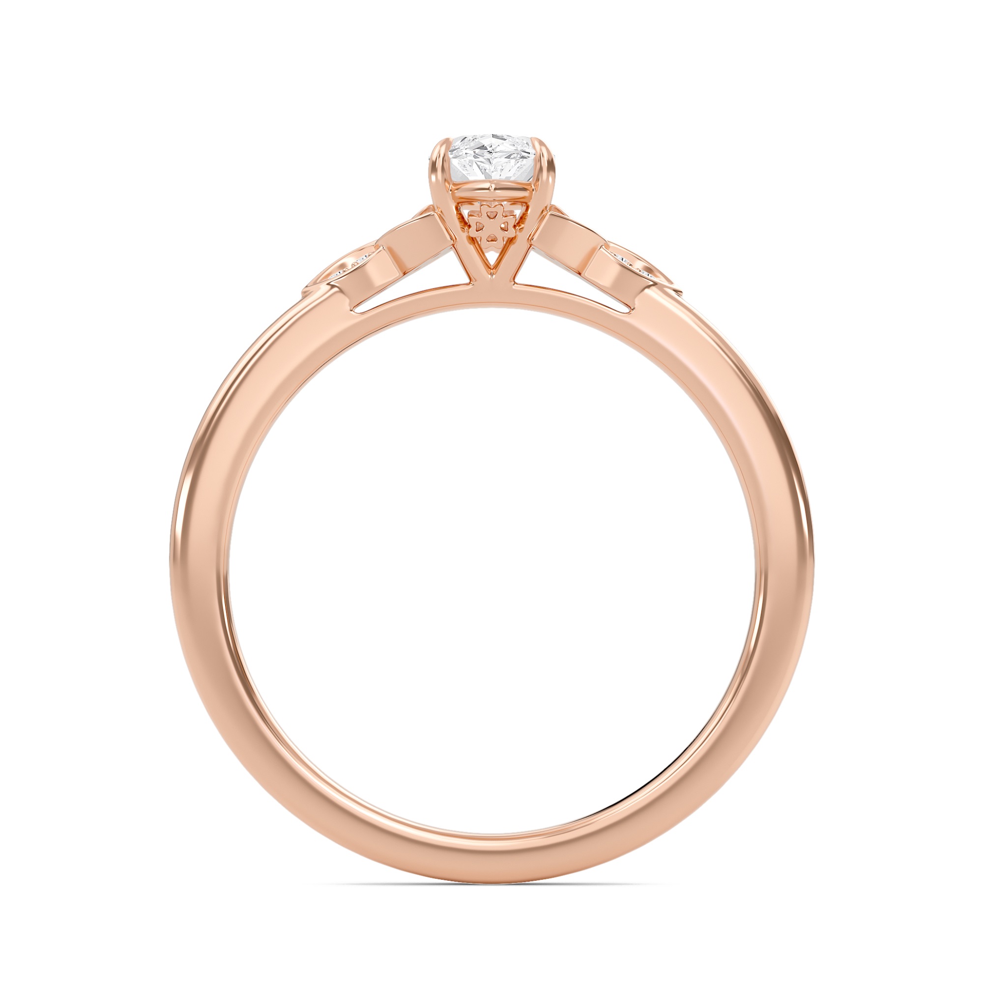 Epitome Luxe Labs Marquise Dazzling Cluster Engagement Ring in 14kt Rose Gold