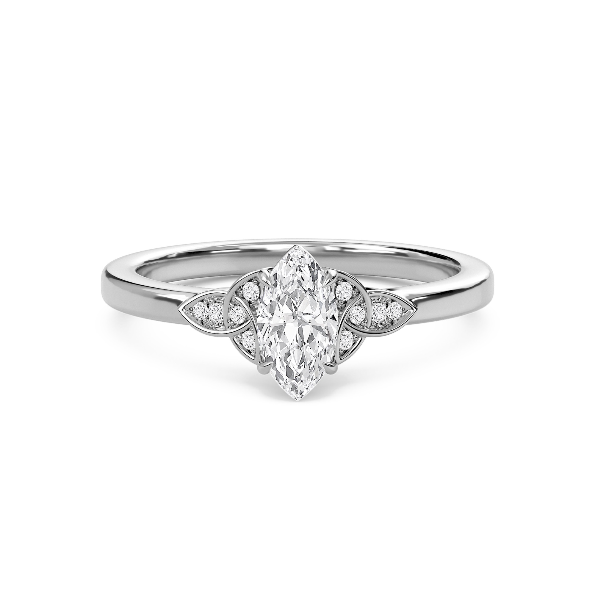 Epitome Luxe Labs Marquise Dazzling Cluster Engagement Ring in 14kt White Gold