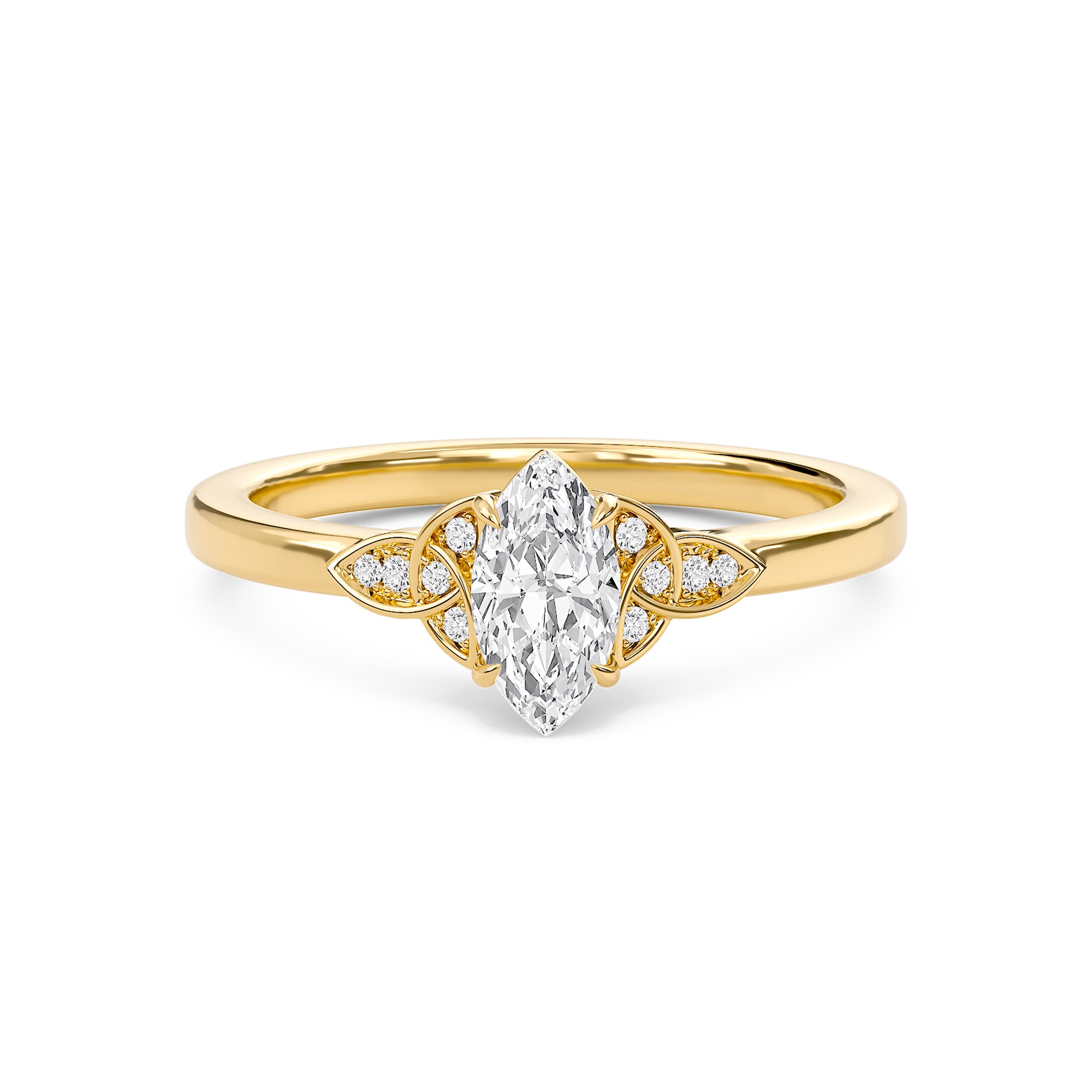 Epitome Luxe Labs Marquise Dazzling Cluster Engagement Ring in 18kt Yellow Gold