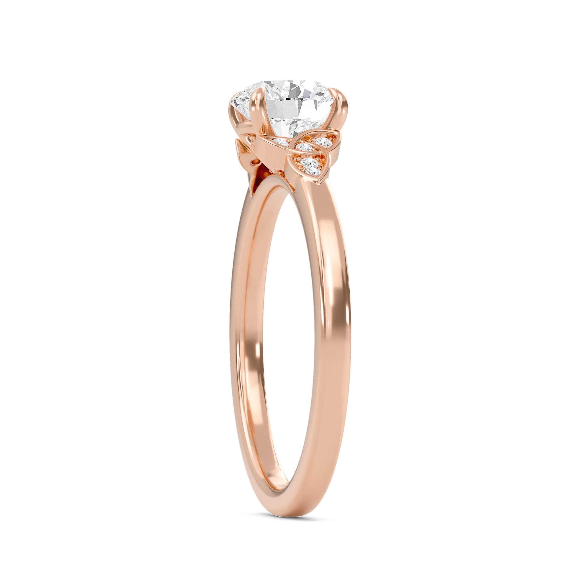 Epitome Luxe Labs Round Dazzling Cluster Engagement Ring in 18kt Rose Gold