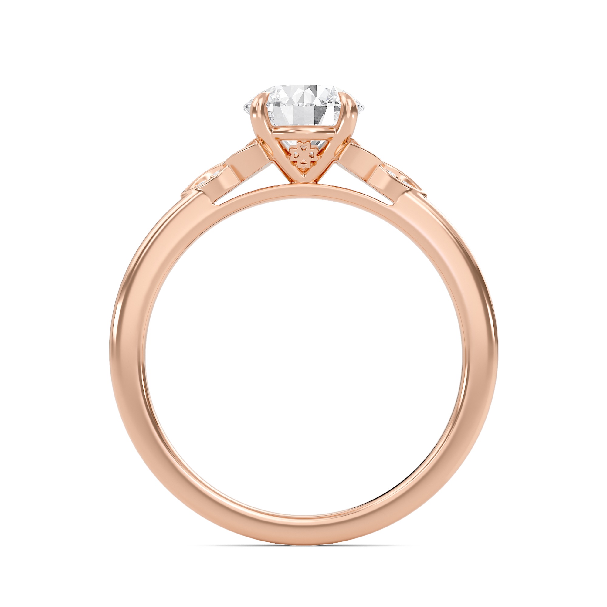 Epitome Luxe Labs Round Dazzling Cluster Engagement Ring in 18kt Rose Gold