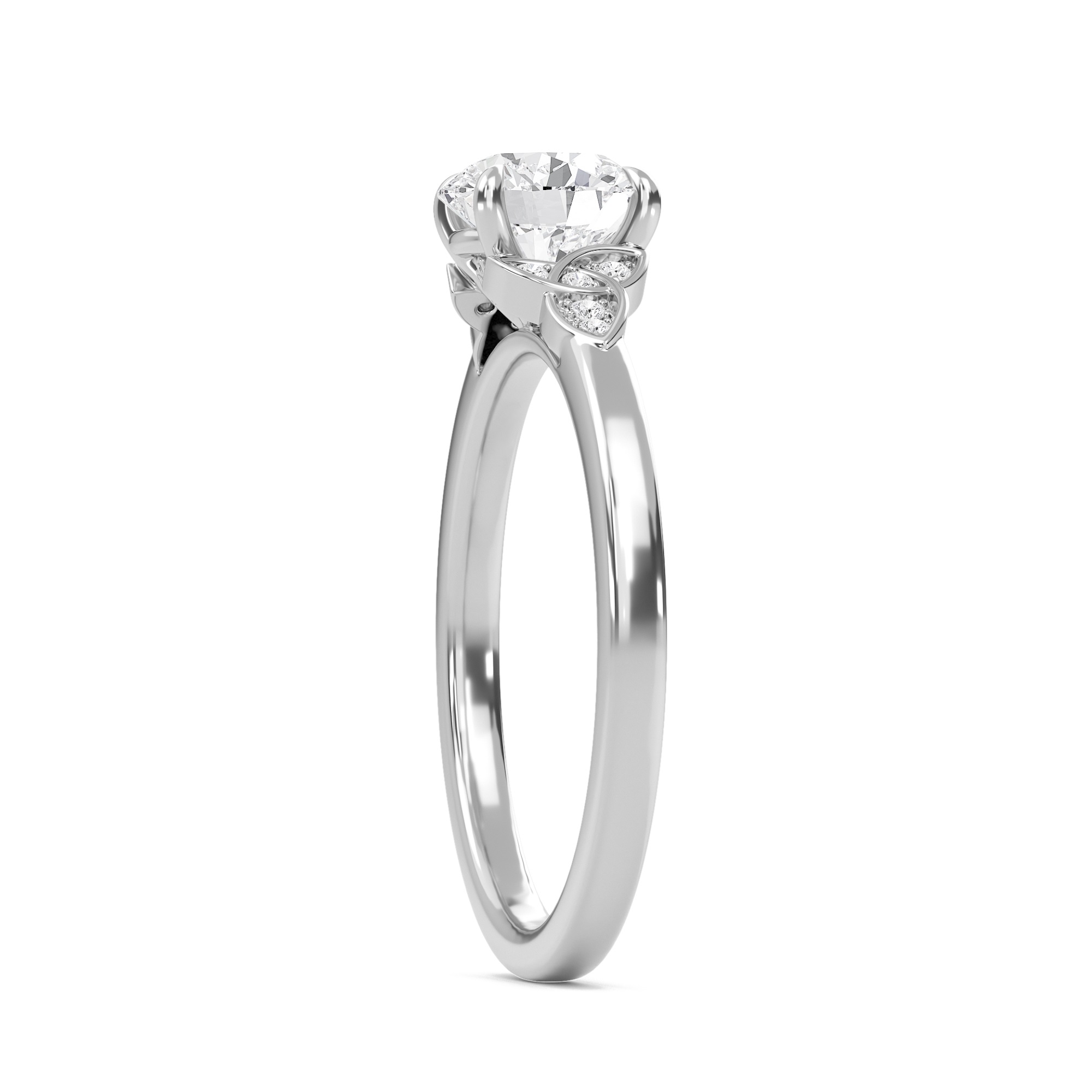 Epitome Luxe Labs Round Dazzling Cluster Engagement Ring in 18kt White Gold