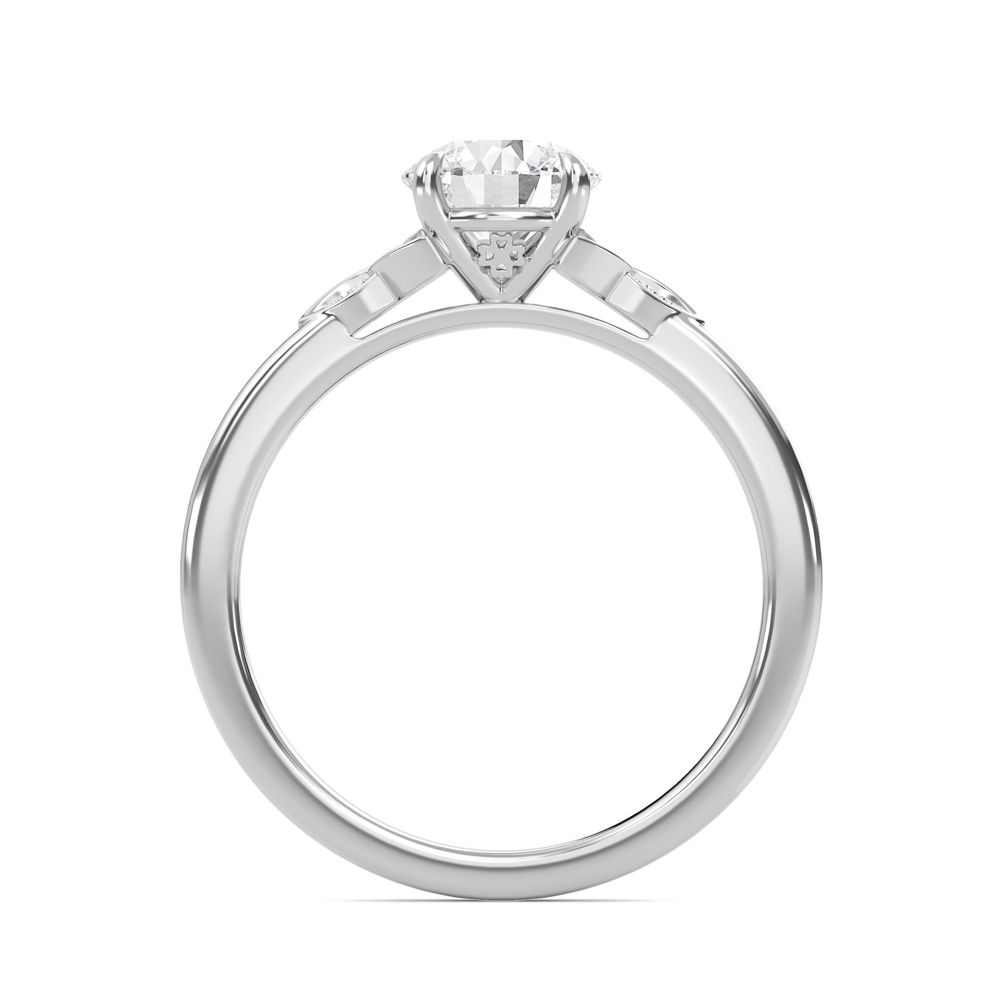 Epitome Luxe Labs Round Dazzling Cluster Engagement Ring in 18kt White Gold