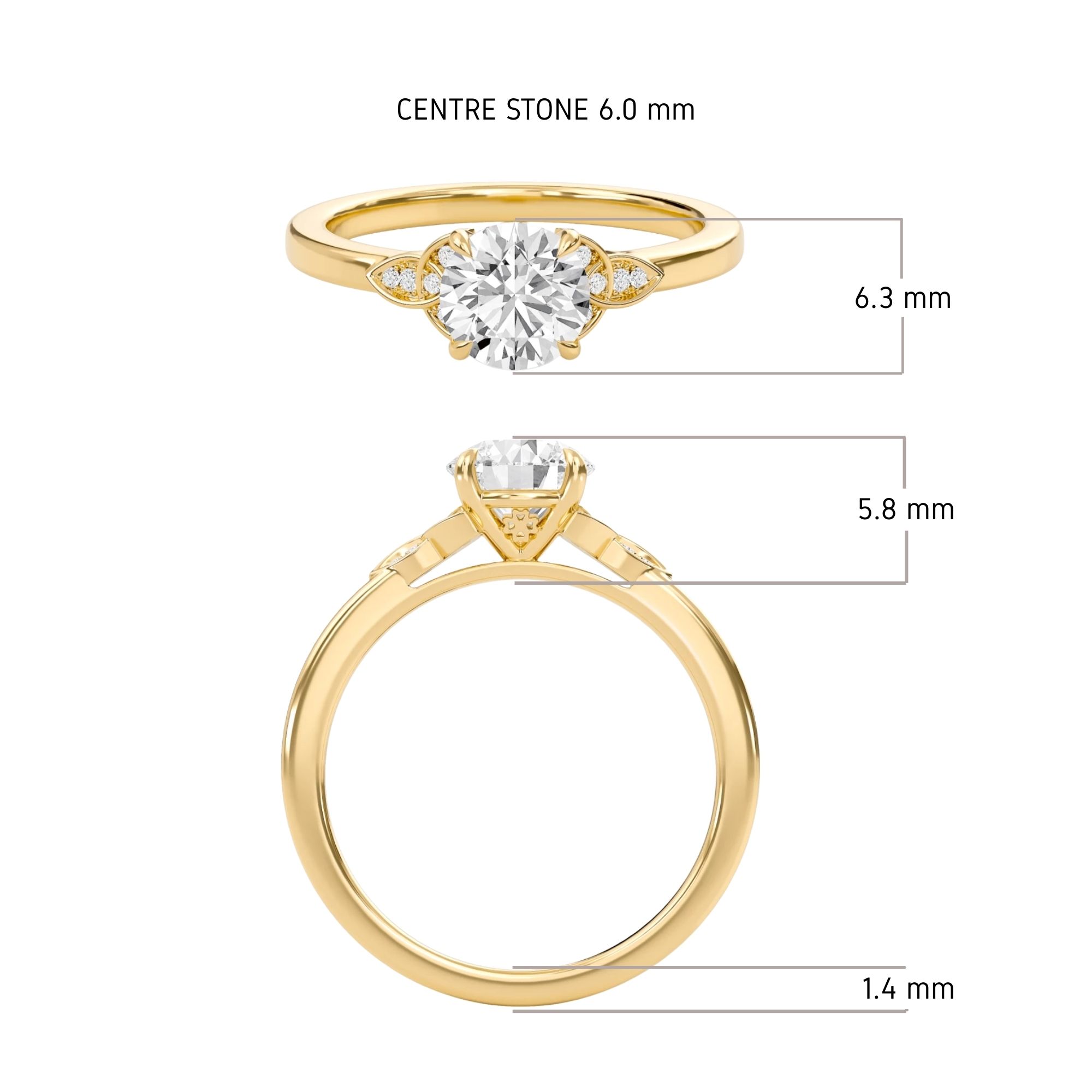 Epitome Luxe Labs Round Dazzling Cluster Engagement Ring in 18kt White Gold