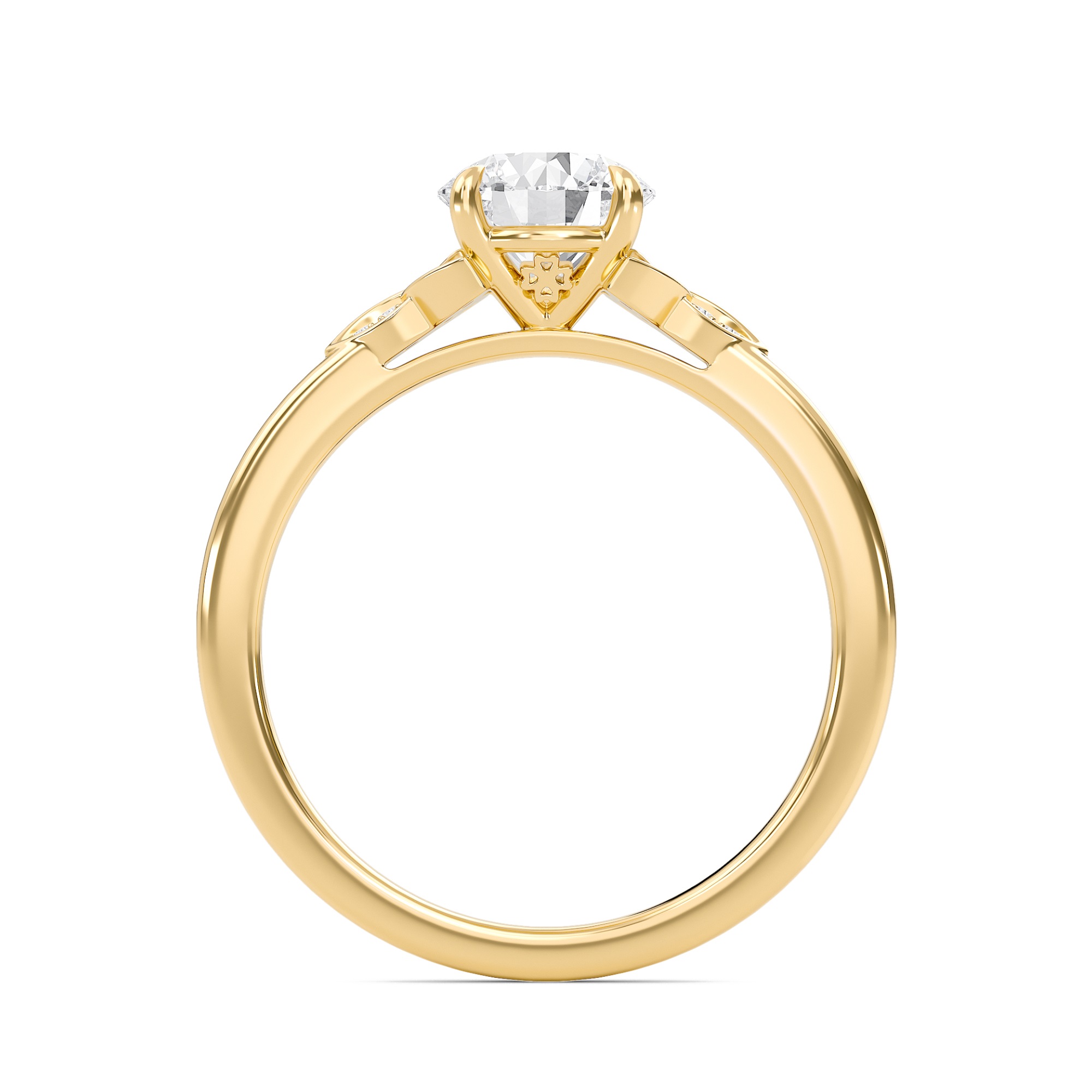 Epitome Luxe Labs Round Dazzling Cluster Engagement Ring in 18kt Yellow Gold