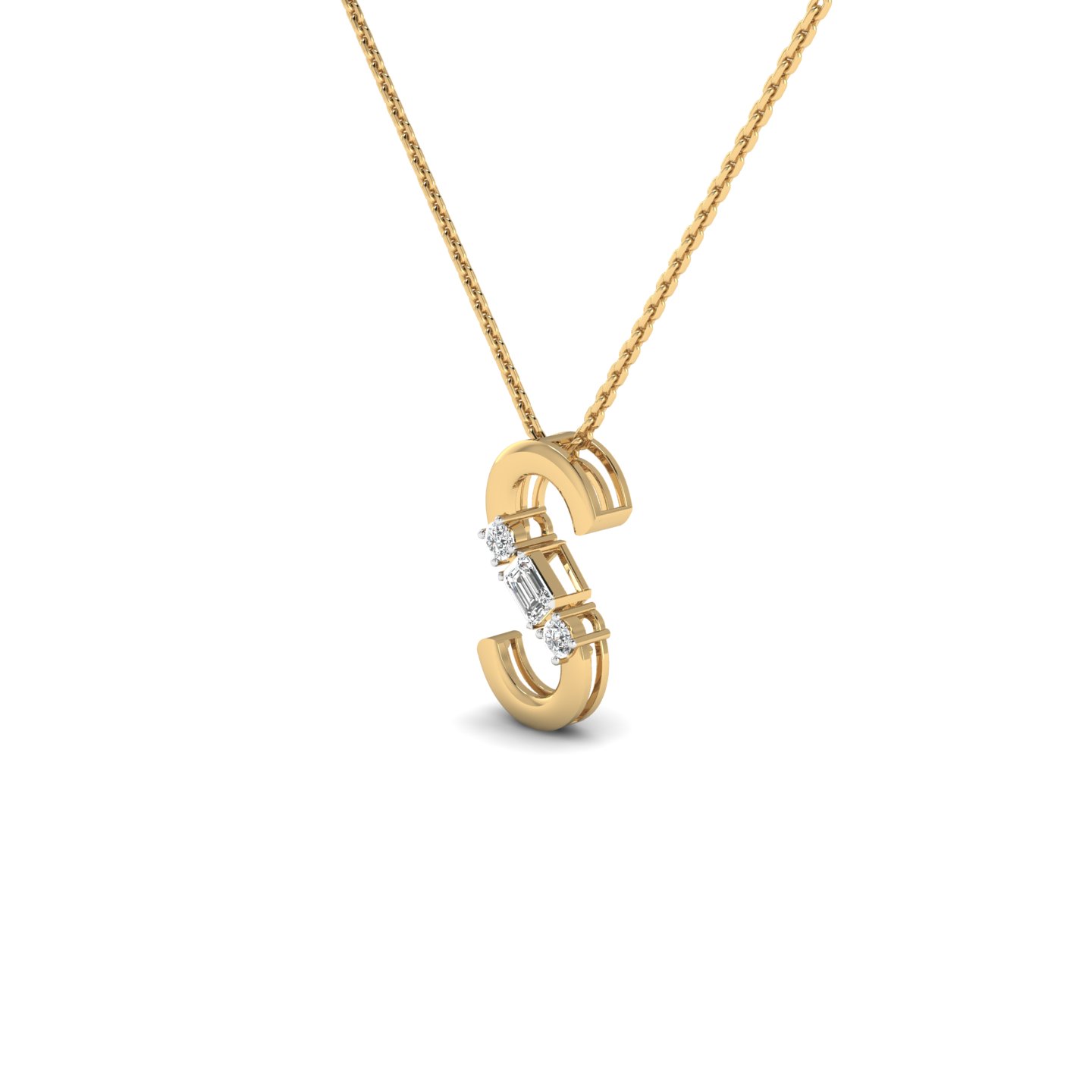 Epitome Luxe Labs "S" Alphabet pendant in 14kt Yellow Gold