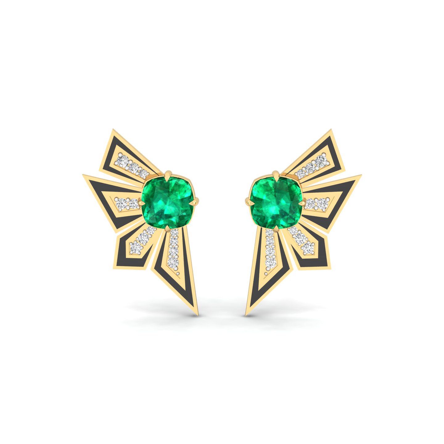 Epitome Luxe Labs Verdant Noir Wings in 14kt Yellow Gold