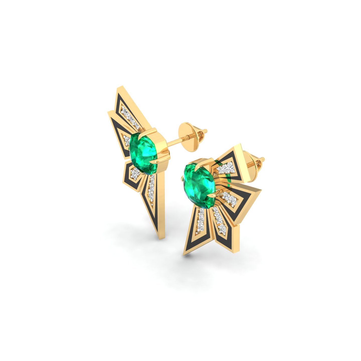 Epitome Luxe Labs Verdant Noir Wings in 14kt Yellow Gold