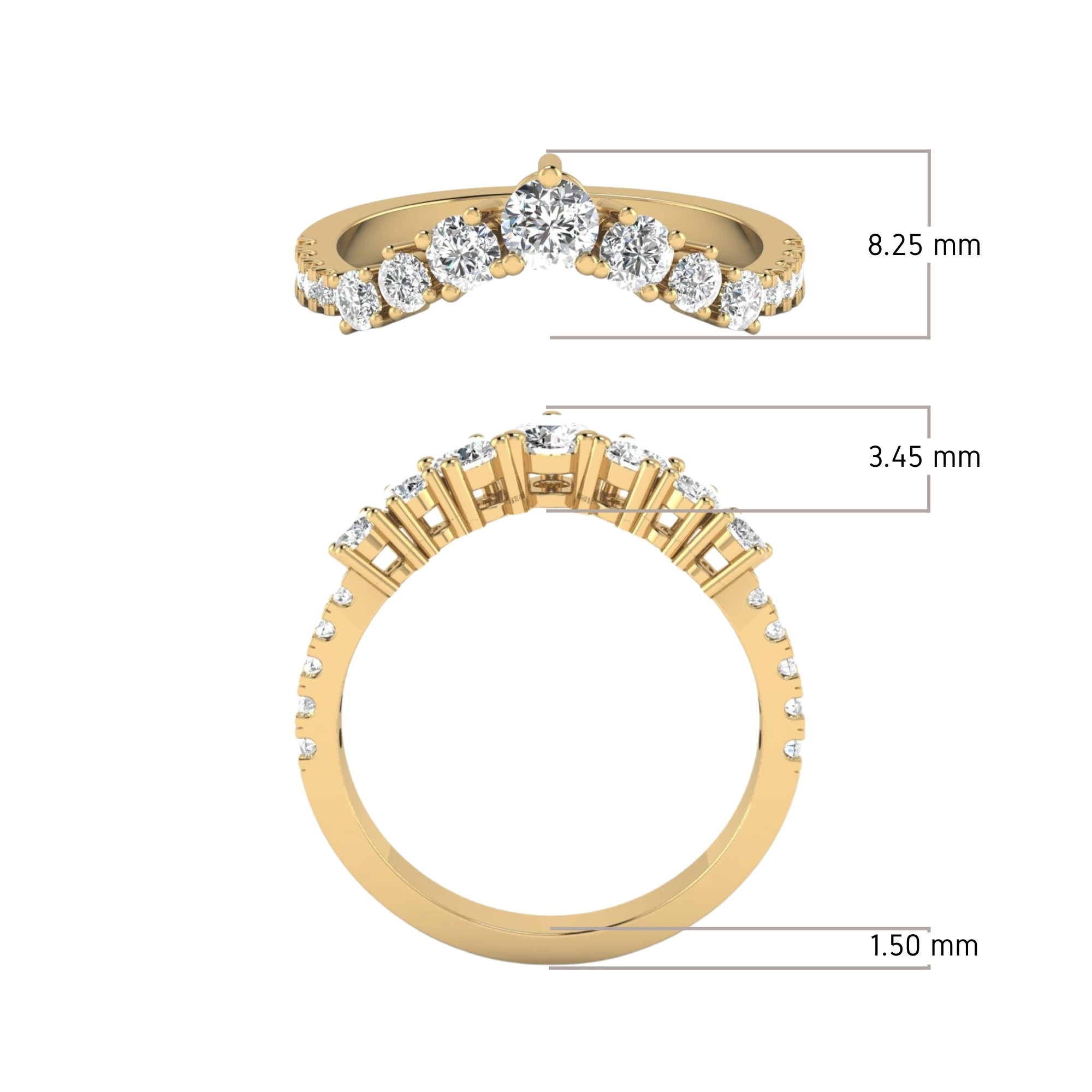 Contoured Diamond Band