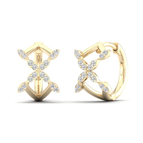 1/5 Cts. Cluster Cross Fashion Earring