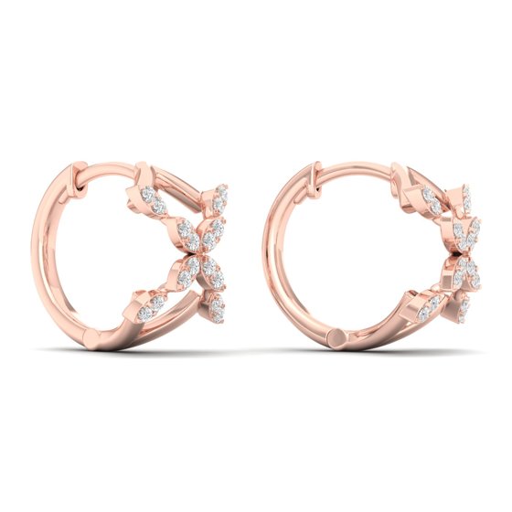 1/5 Cts. Cluster Cross Fashion Earring