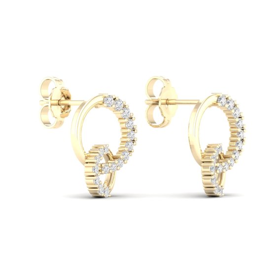1/4 Cts. Double Circle Fashion Earring