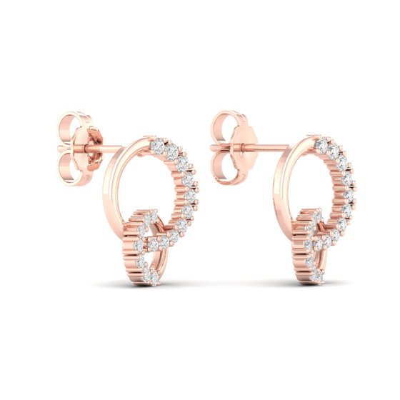 1/4 Cts. Double Circle Fashion Earring