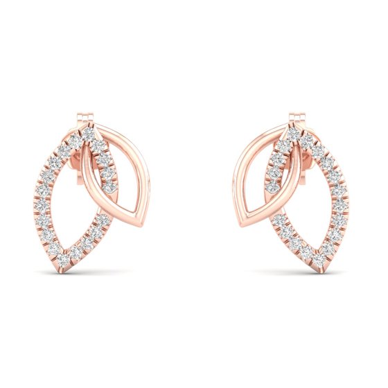 1/5 Cts. Double Leaf Fashion Earring