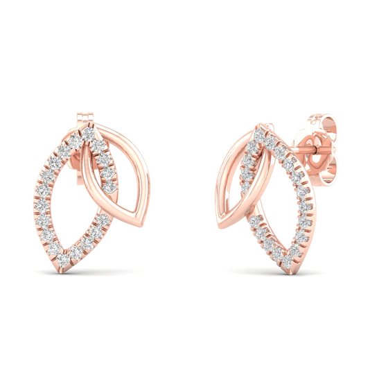 1/5 Cts. Double Leaf Fashion Earring