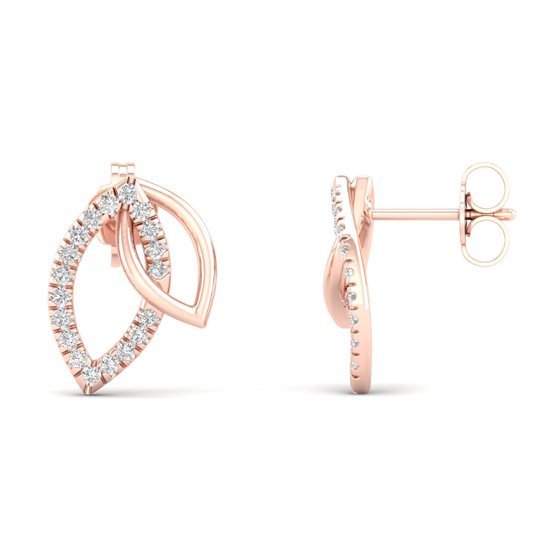 1/5 Cts. Double Leaf Fashion Earring