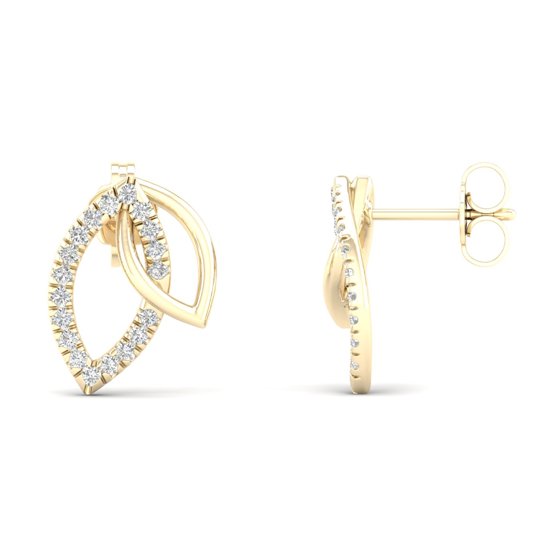 1/5 Cts. Double Leaf Fashion Earring