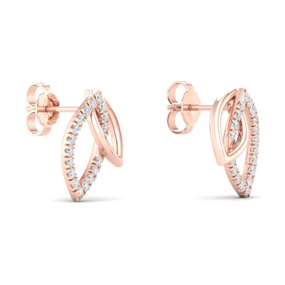 1/5 Cts. Double Leaf Fashion Earring