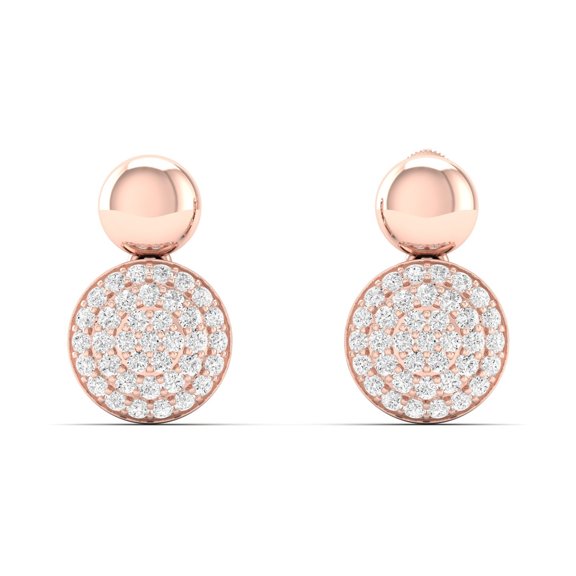 1/4 Cts. Circle Pave Fashion Earring