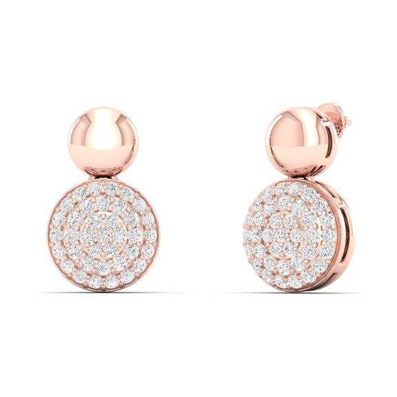 1/4 Cts. Circle Pave Fashion Earring