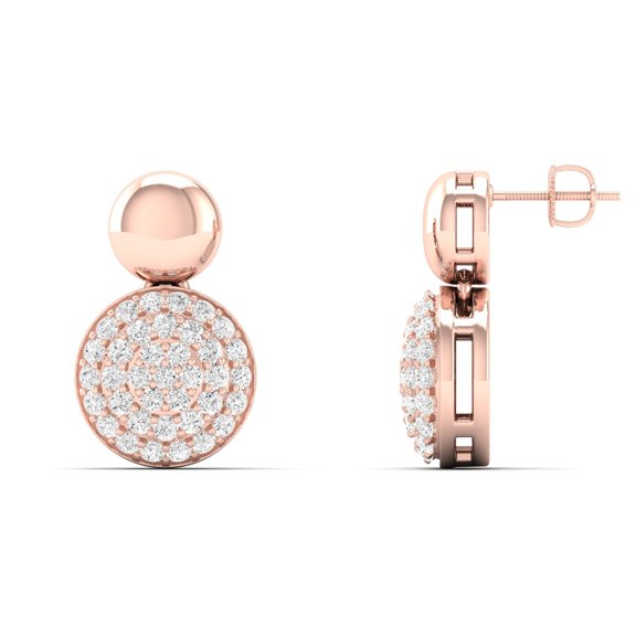 1/4 Cts. Circle Pave Fashion Earring