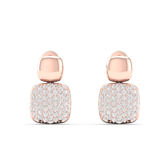 1/3 Cts. Cushion Pave Fashion Earring