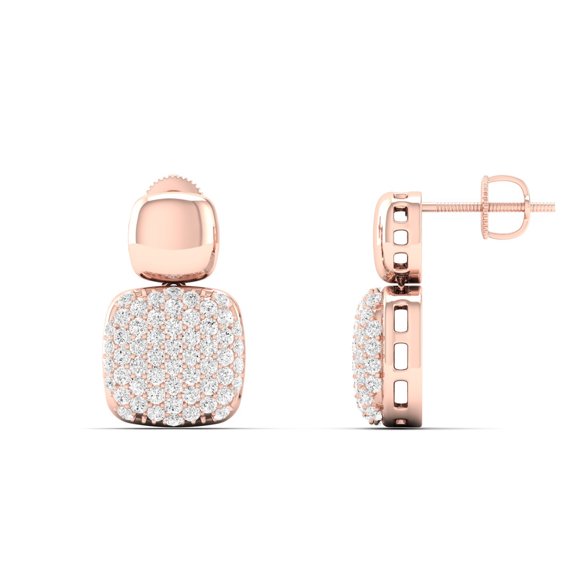 1/3 Cts. Cushion Pave Fashion Earring