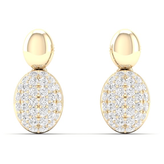 1/3 Cts. Oval Pave Fashion Earring
