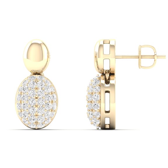 1/3 Cts. Oval Pave Fashion Earring