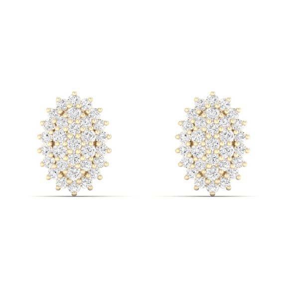 1/5 Cts. Cluster Oval Fashion Earring