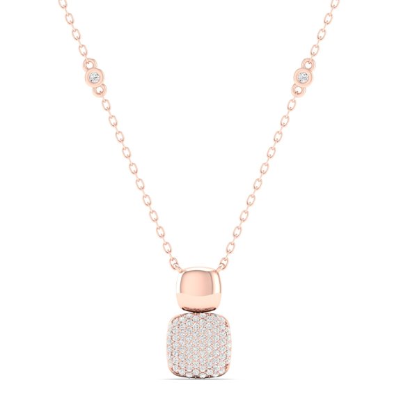 1/4 Cts. Cushion Pave Fashion Necklace