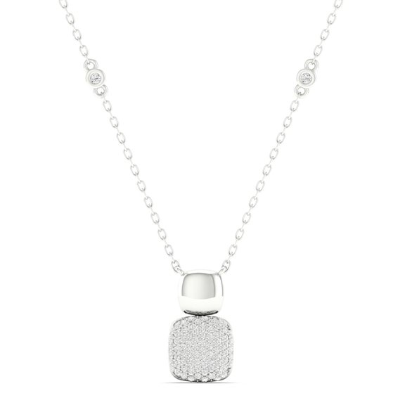 1/4 Cts. Cushion Pave Fashion Necklace