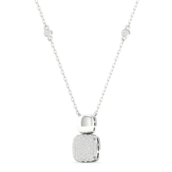 1/4 Cts. Cushion Pave Fashion Necklace