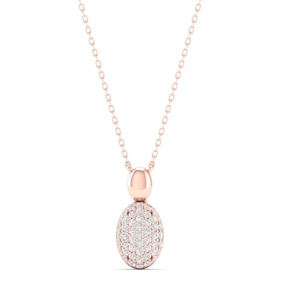 1/4 Cts. Oval Pave Fashion Pendant