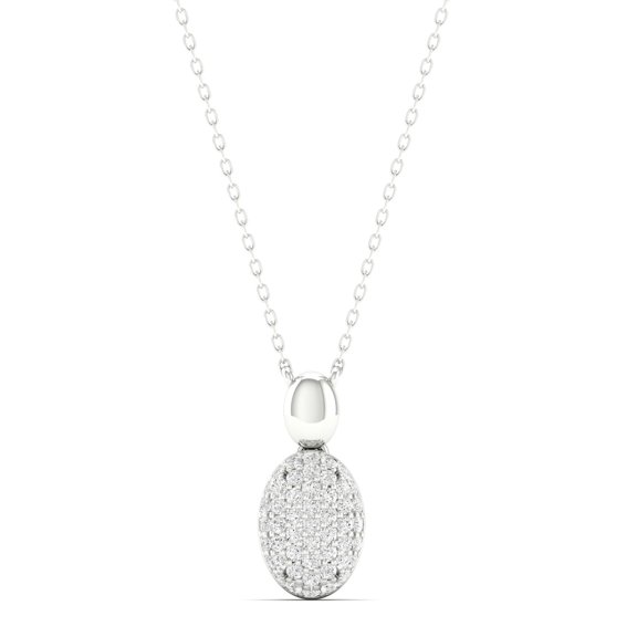 1/4 Cts. Oval Pave Fashion Pendant