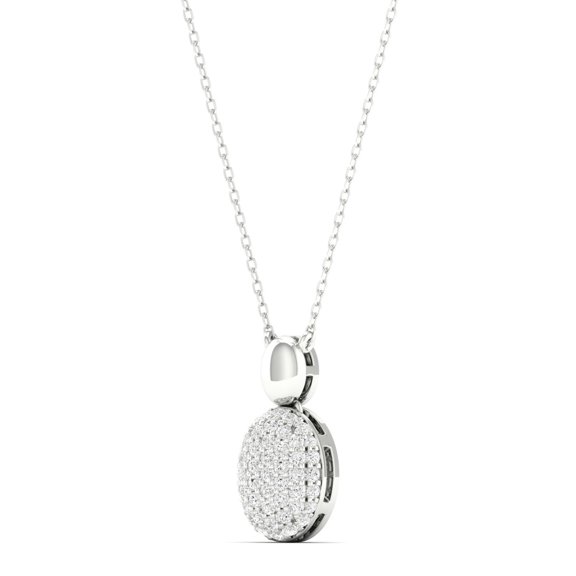 1/4 Cts. Oval Pave Fashion Pendant