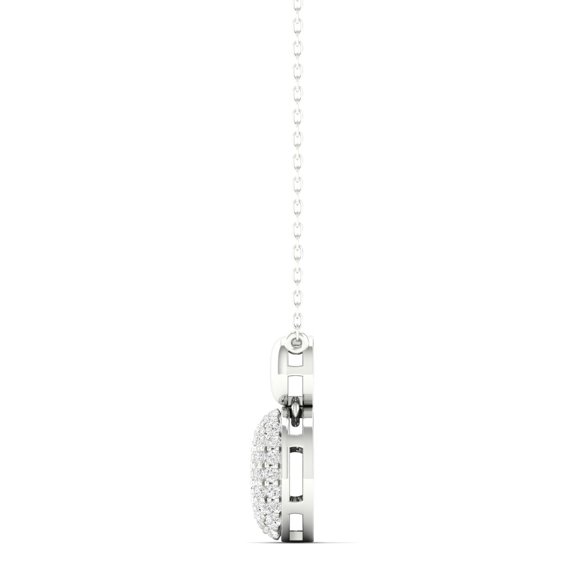 1/4 Cts. Oval Pave Fashion Pendant