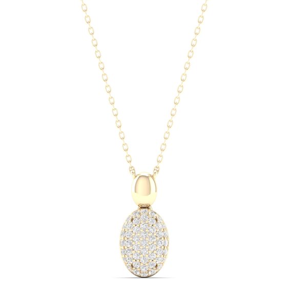 1/4 Cts. Oval Pave Fashion Pendant