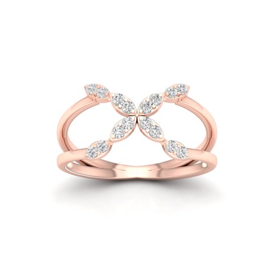 1/5 Cts. Cluster Cross Fashion Ring