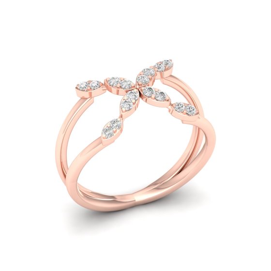 1/5 Cts. Cluster Cross Fashion Ring