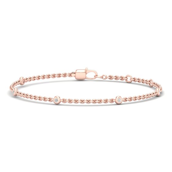 1/6 Cts. Five Stone Bezel Station Bracelet