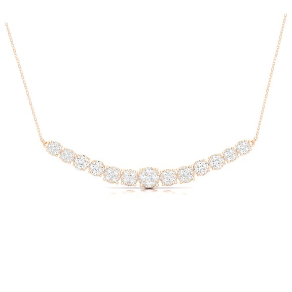 21/3 Cts. Thirteen Cluster Demi Necklace