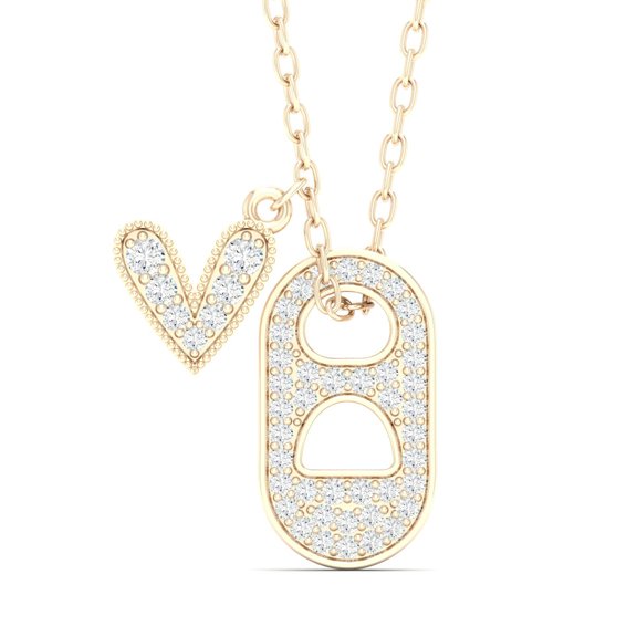 1/3 Cts. Heart Pull Tab Pave Pendant