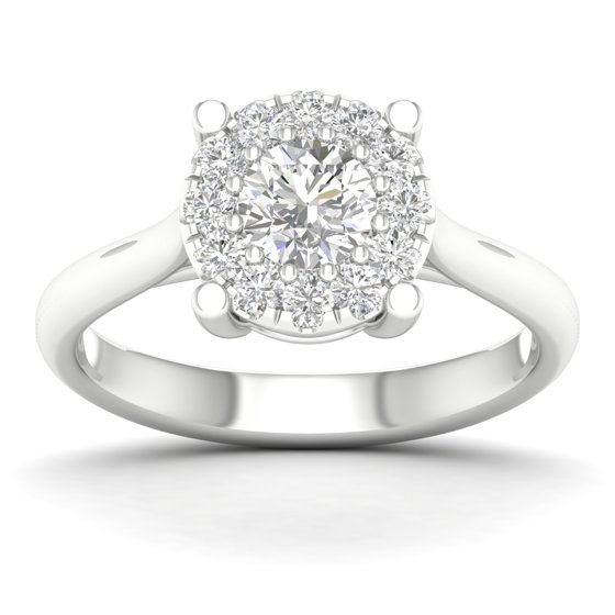 3/4 Cts. Plain Shank Cluster Ring