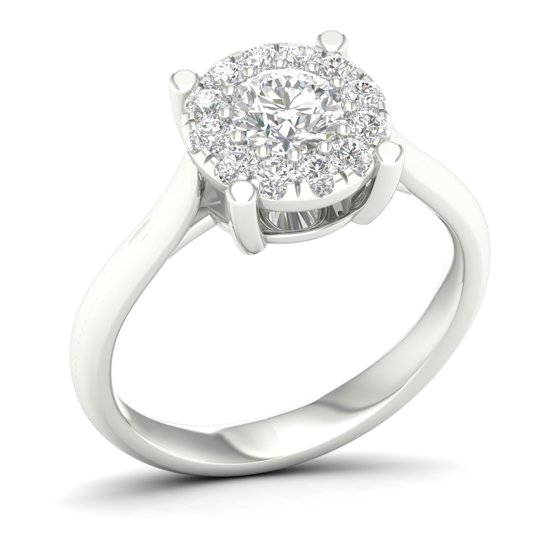 3/4 Cts. Plain Shank Cluster Ring