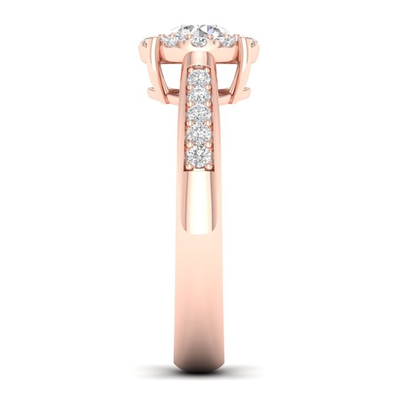 3/4 Cts. Pave Studded Shank Cluster Ring