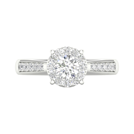 3/4 Cts. Pave Studded Shank Cluster Ring