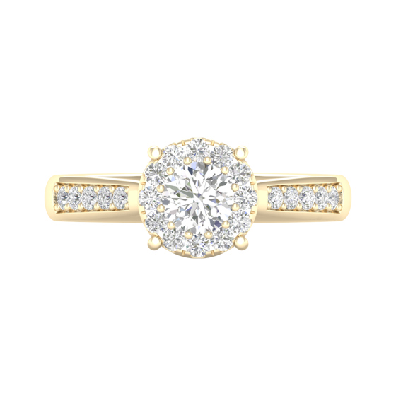 3/4 Cts. Pave Studded Shank Cluster Ring