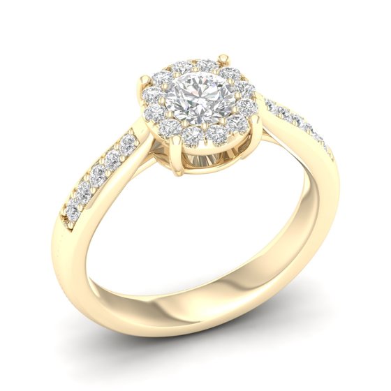 3/4 Cts. Pave Studded Shank Cluster Ring